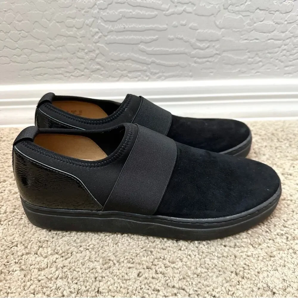 NATURALIZER Cassey Black Slip On Sneakers Suede Comfort Platform Shoes | Size 10